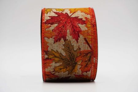 Fall Maple Leaves Wired Ribbon_KF7061GC-14-220_natural